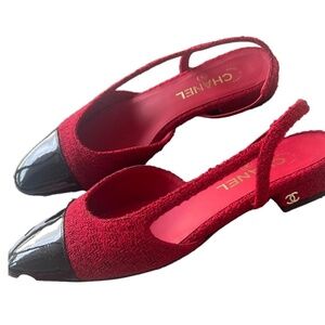 CHANEL Tweed slingbacks  Size 38 BNWB